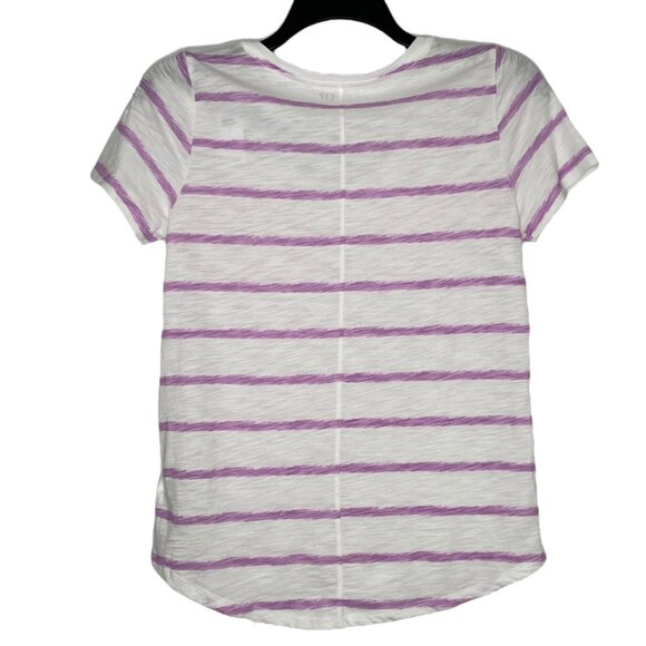 GAP Womens Shirt Size Small Easy Tee V-Neck Short Sleeves Striped Sheer - Picture 2 of 6